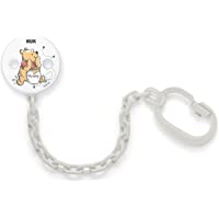 Nuk Disney Winnie Pooh - Cadena para chupete con clip para fijación segura del chupete a la ropa de bebé- color blanco o…